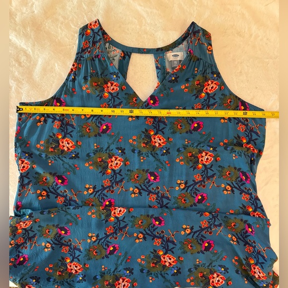 Old Navy Teal & Floral Sleeveless Mini Dress- size XXL - Picture 11 of 13